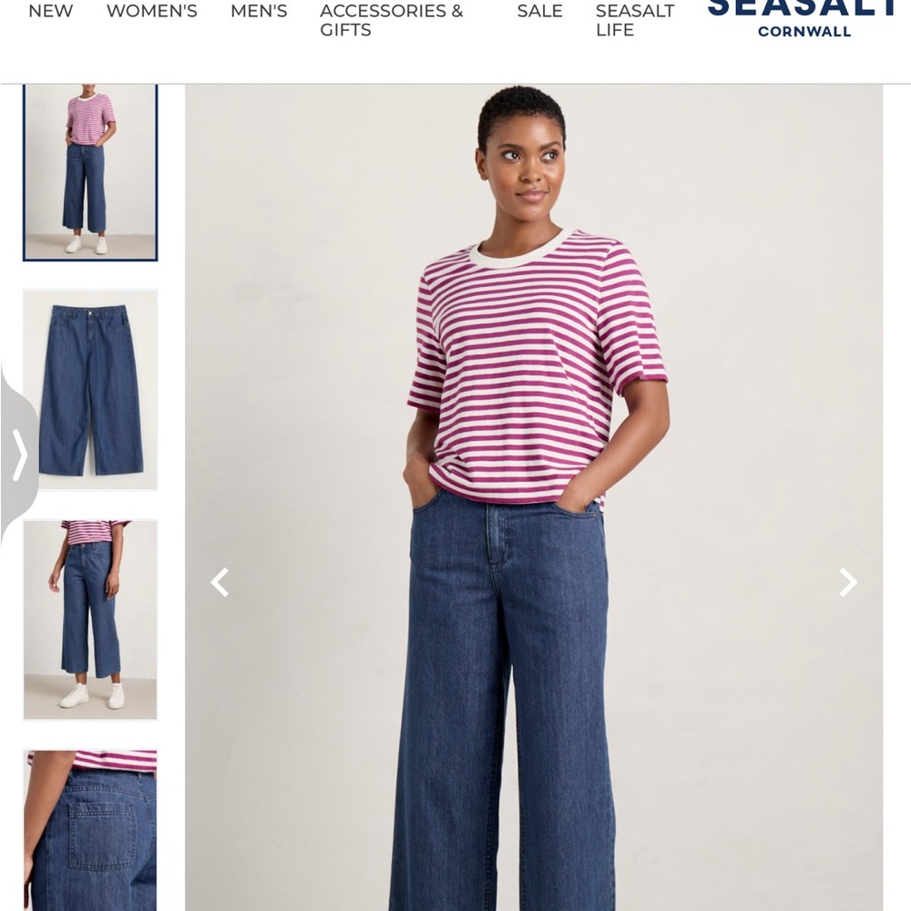 Seasalt Cornwall Womens Barnes Crops Jeans, Size 10